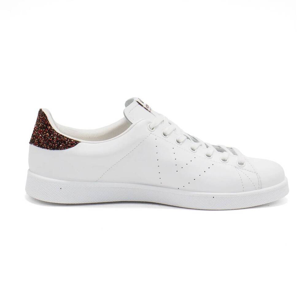 NEW VICTORIA women's glitter leather sneakers in rojo